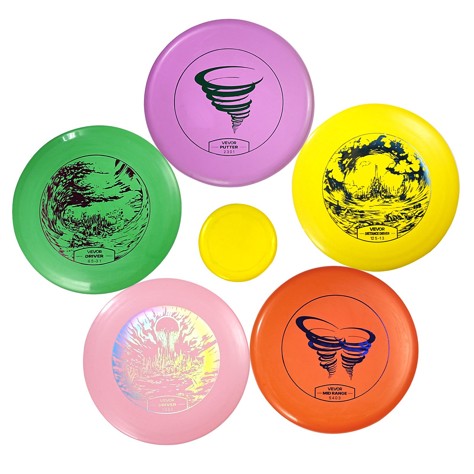 Discgolf-Set 5-teiliges Discgolf-Starter-Set Für Ganzkörper-Krafttraining, Mit Putter Mid-Range Driv