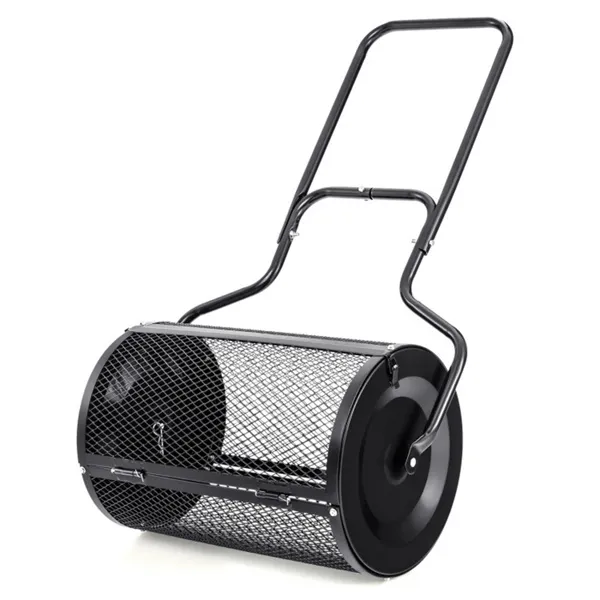 24-Inch Metal Mesh Compost Spreader With 2.7 Cu.ft Large Capacity, Heavy-Duty Rustproof Lawn Spreade