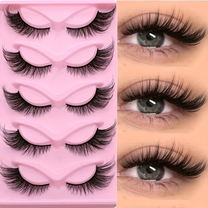15Pairs Cat Eye Eyelashes 3D Natural False Lashes Fluffy Soft Cross Clear Band Lashes Manga Lashes W