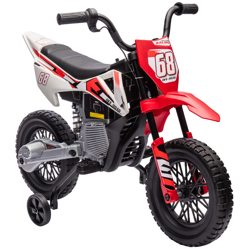 Qaba Kids Dirt Bike With Twist Grip Throttle, 12V Electric Motorcycle, Electric Bike For Toddler Wit