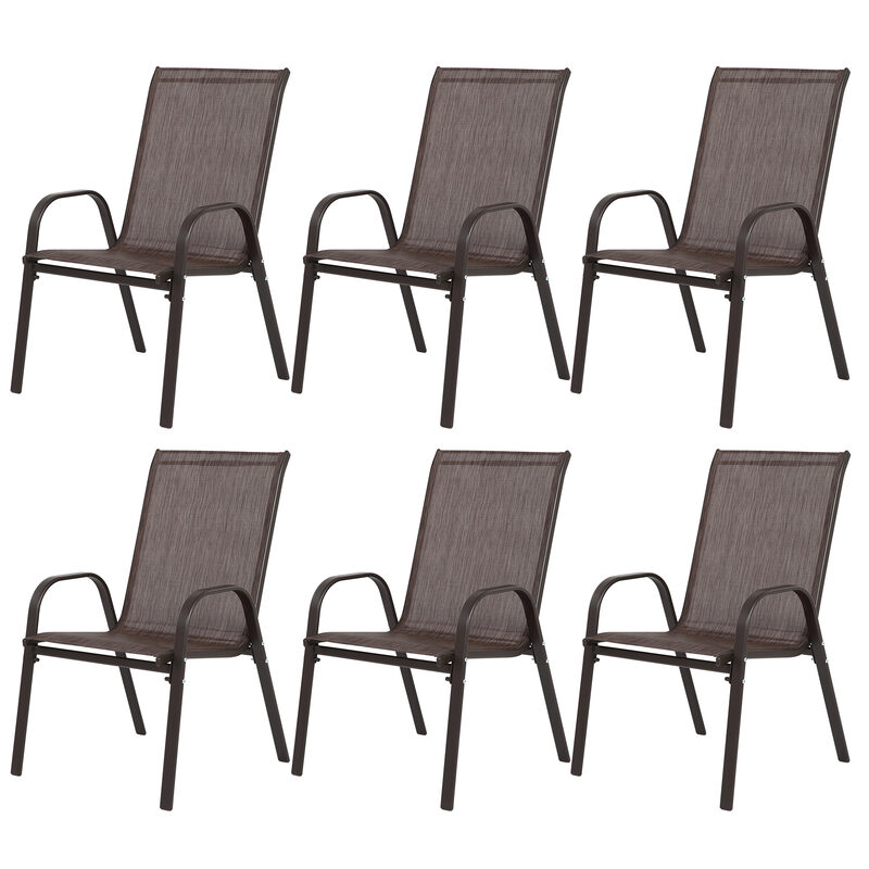 4 Piece Patio Chairs, Outdoor Camping Chairs With Breathable Textilene Fabric, Set Of 2 Garden Chair