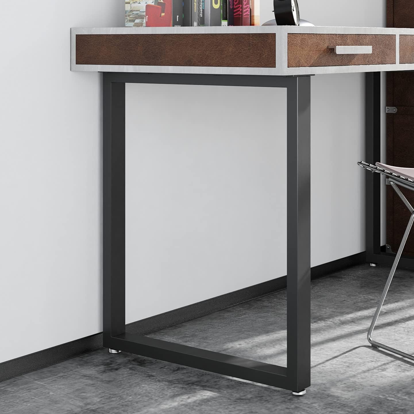 Metal Table Legs 28''x 24'' Heavy-Duty Desk Legs Industrial Furniture Legs For Dinning Table, Comput