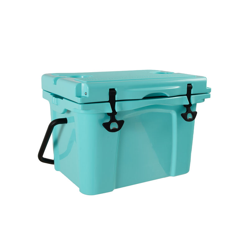 25QT Portable Cooler, Insulated Hard Cooler With Bottle Opener, Cup Holder, Forming Ruler, Travel, B