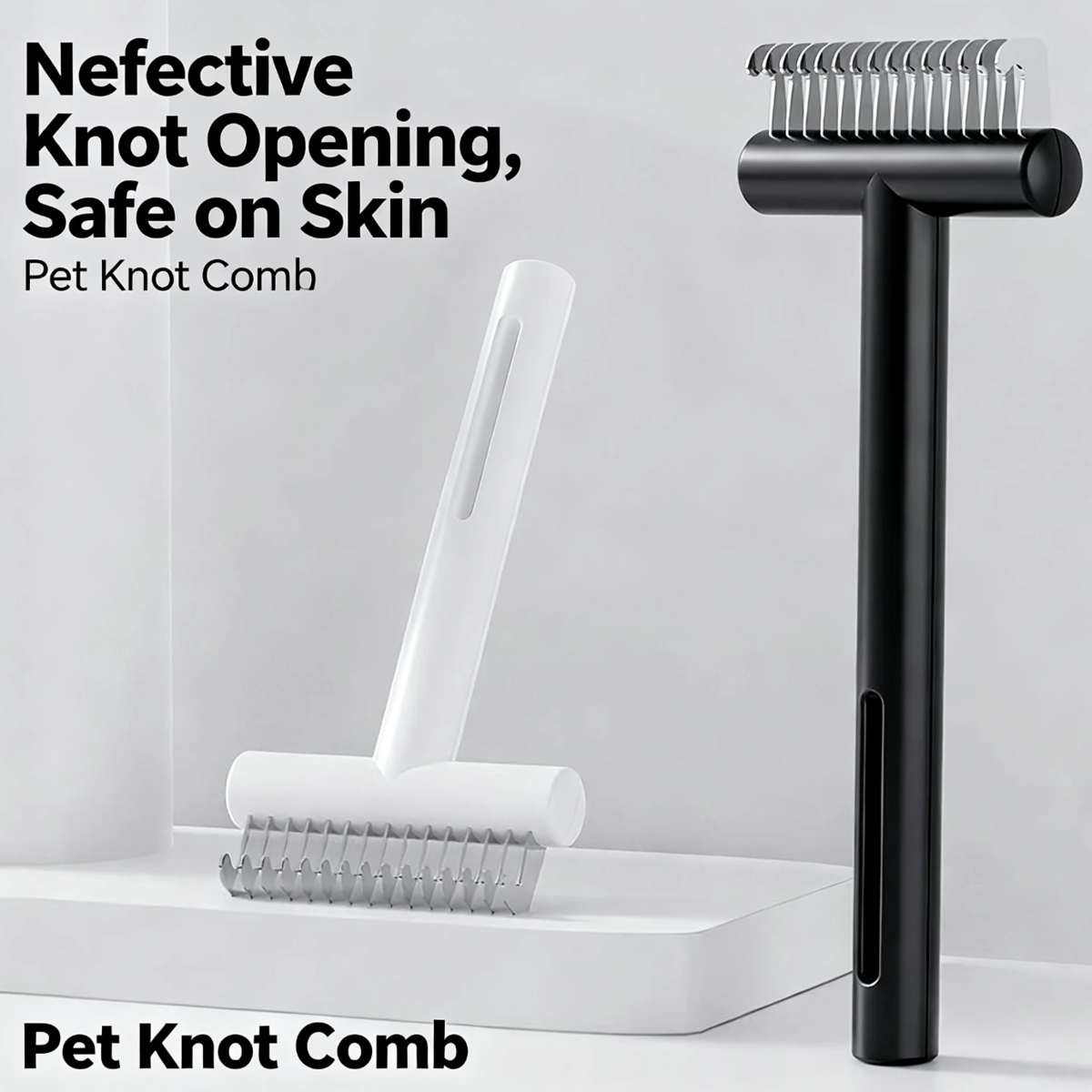 Pet Dematting Comb For Dogs And Cats, Stainless Steel Deshedding Tool With Safety Rounded Edges, Pro