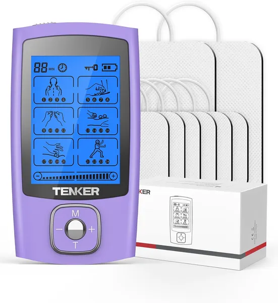 TENS Unit Muscle Stimulator, 24 Modes TENS EMS Machine For Pain Relief Therapy/Pain Management, Rech