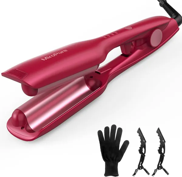 Hair Waver Iron Beach Waver Wand Hair Crimper Hair Waver Barrel Curling Iron 1 Inch PTC Heater Auto