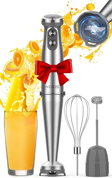 KOIOS Immersion Blender, 1000W Anti-scratch 3-in-1 Hand Blender, Upgraded 12