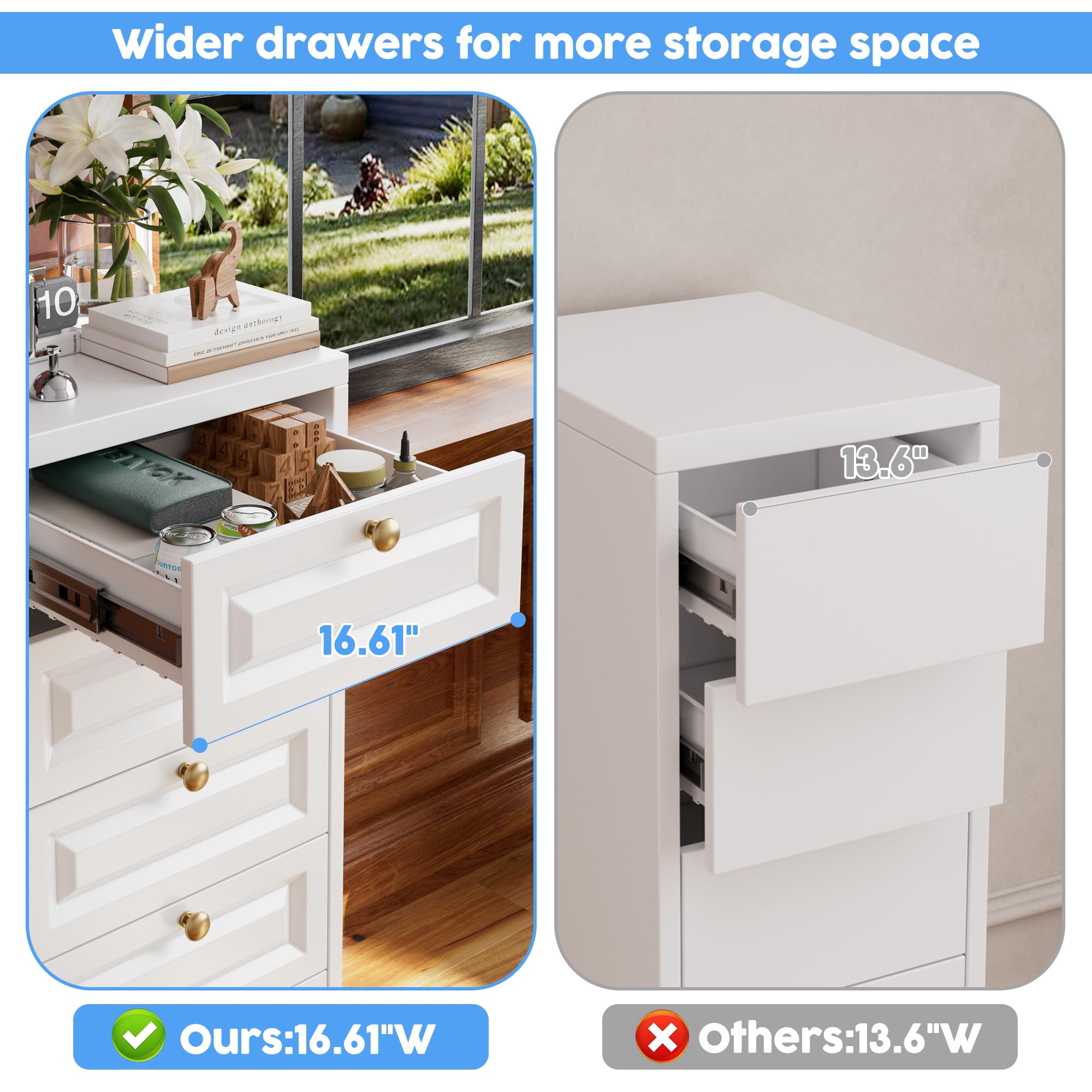 39.37inch H Metal Bathroom Storage Cabinet With 5 Drawers,Freestanding Cabinet For Bathroom,Bathroom