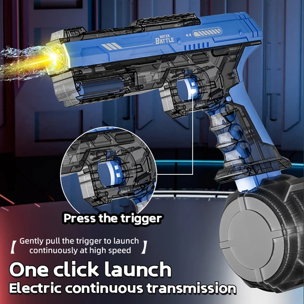 2025 Upgraded Electric Water Gun, With C Charging Function, Transparent Automatic Water Spray Gun, P