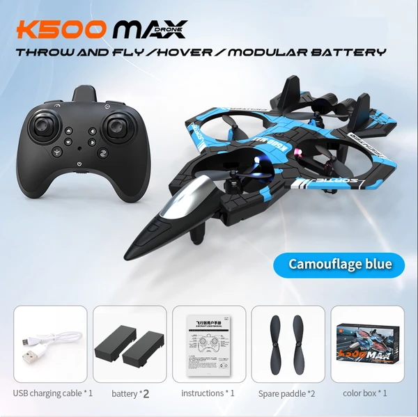 A Set Of Four-rotor Drone Fighter Jets, Equipped With A Remote Control,