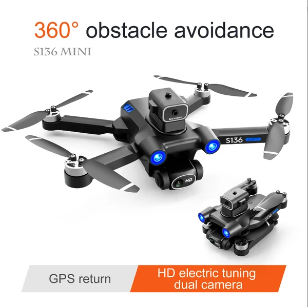S136 Foldable Drone, Optical Flow Positioning And Intelligent Obstacle Avoidance, Smart Follow Mode