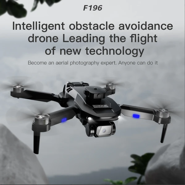 F196 Beginner-Friendly FPV Drone With Dual Cameras & Obstacle Avoidance - 480P Video, Optical Flow H