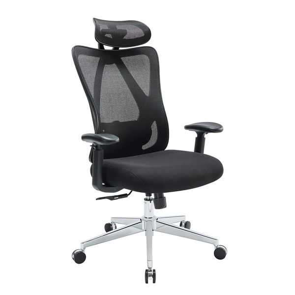 High Back Desk Chair With Adjustable Lumbar Support & Headrest,Comfortable Mesh Computer Chair With