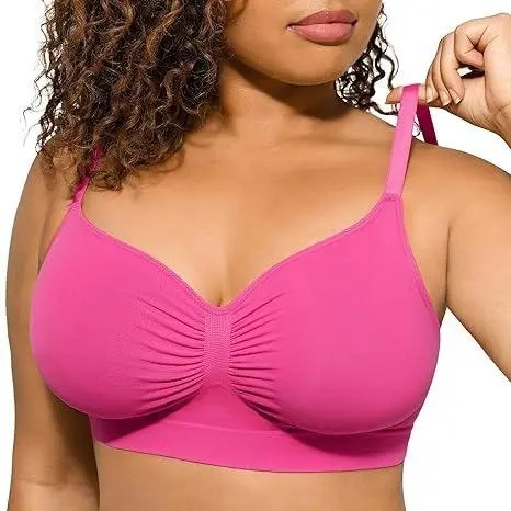 Women's Wireless Bra Comfort Up To 44DD No Padding No Underwire Unlined Cami Bra Seamless Sports Bra