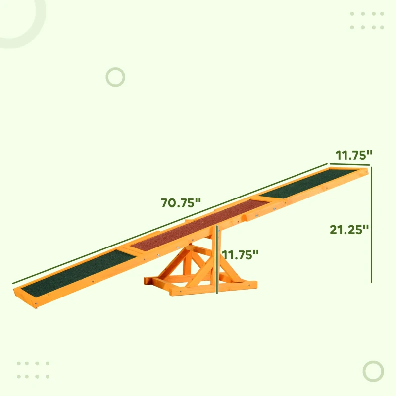 PawHut Wooden Dog Agility Seesaw For Balance Training And Exercise, Platform Equipment Run Game Toy,