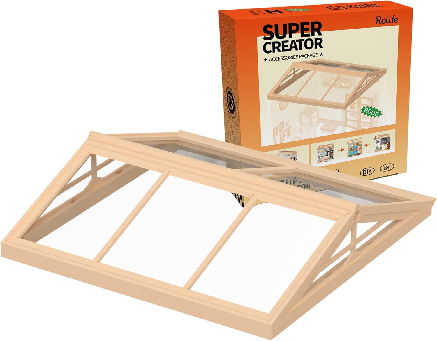 Rolife Super Creator Series Roof, Dust Proof Door, For Mini House DIY Kits, Dustproof Design, Compat