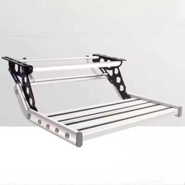 Manual Single Layer RV Step - Anti-slip Pedals With Enhanced Aluminum Alloy, Anodized, Strong Spring