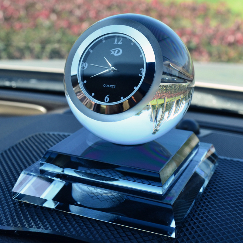 Crystal Ball With Clock Car Perfume Seat