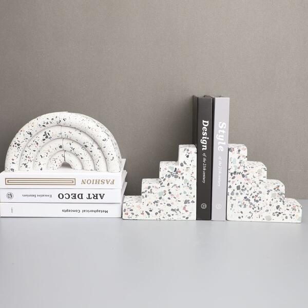 Terrazzo Office Bedroom Study And Living Room Bookcase Bookend Decor