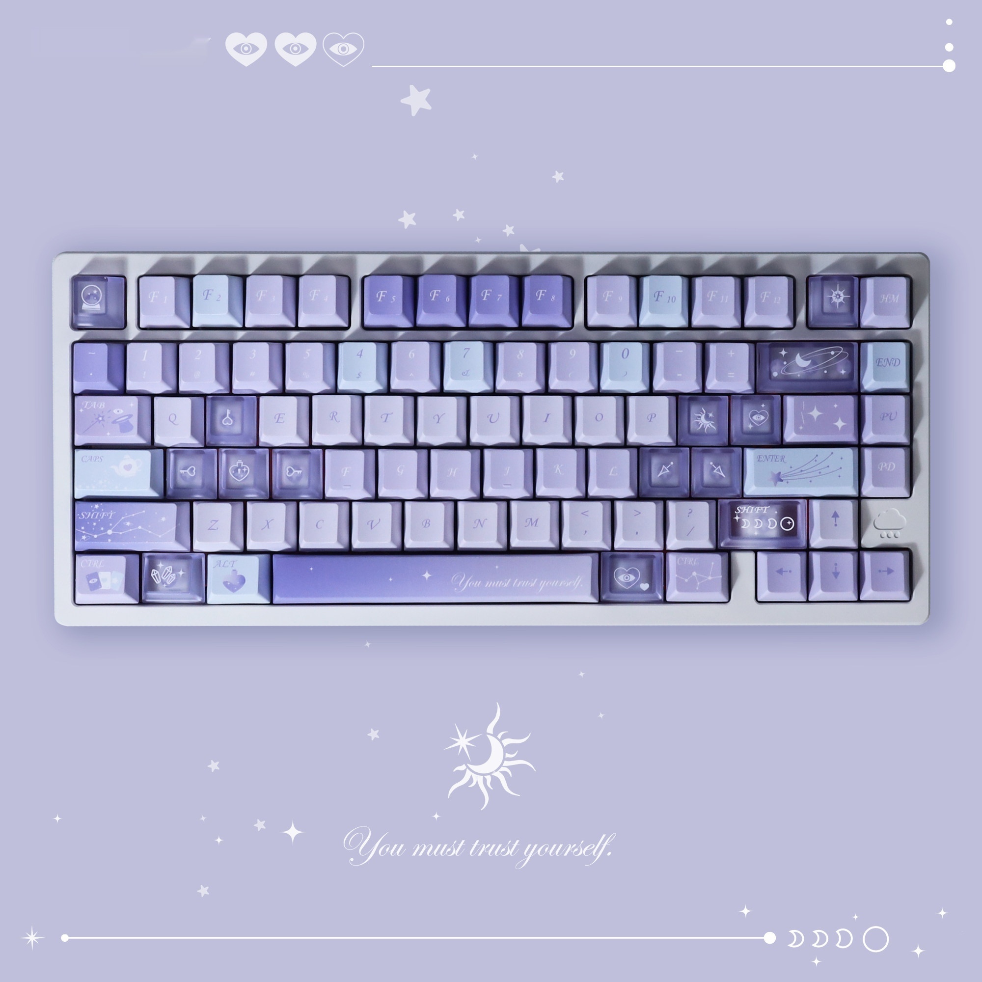 Original-Height PBT Mechanical Keyboard Keycaps For Magical Experiments
