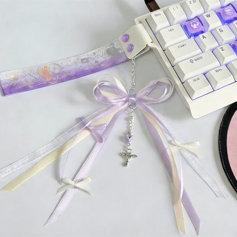 Purple Bow Keyboard Ribbon Decoration