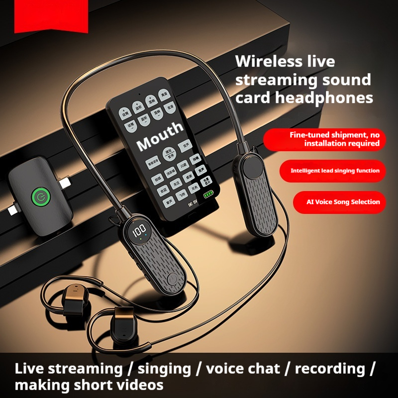 G15 Wireless Sound Card Headset For Live Streaming And Singing