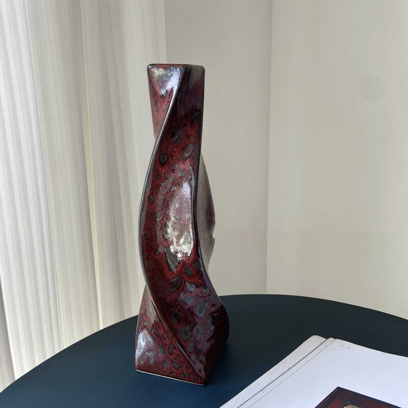 Lava Kiln-Shift Glaze Ceramic Twisted Vase