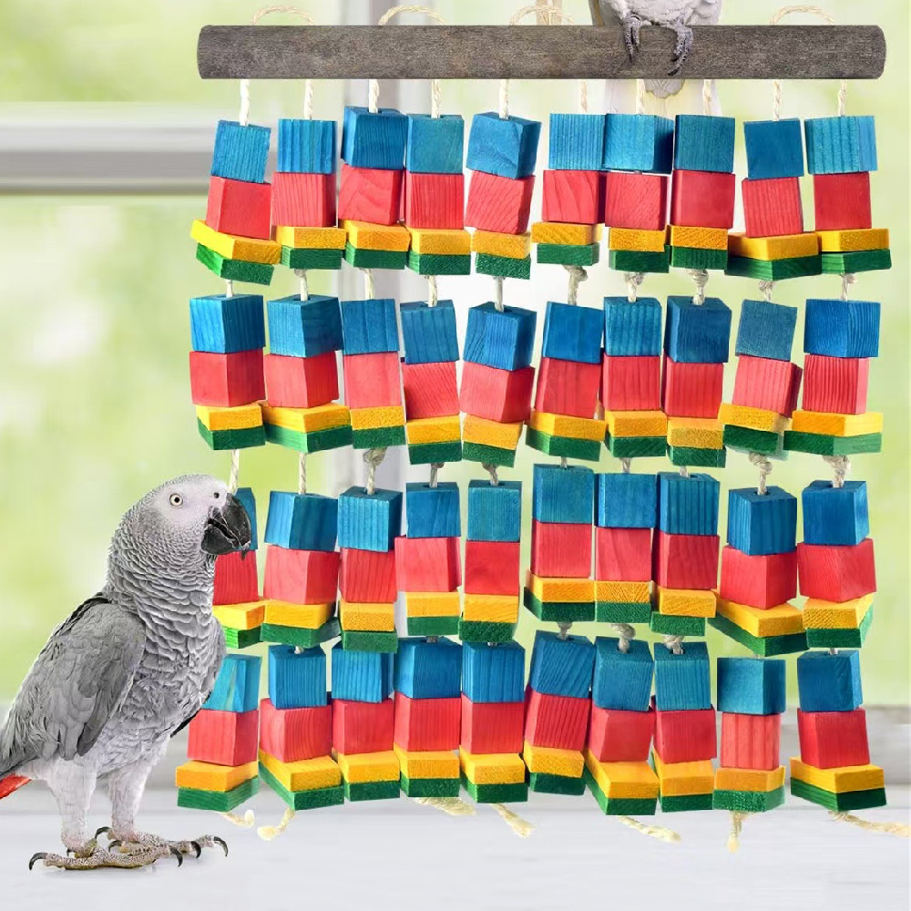 Wooden Colorful Rattan Ball Parrot Bird Toy