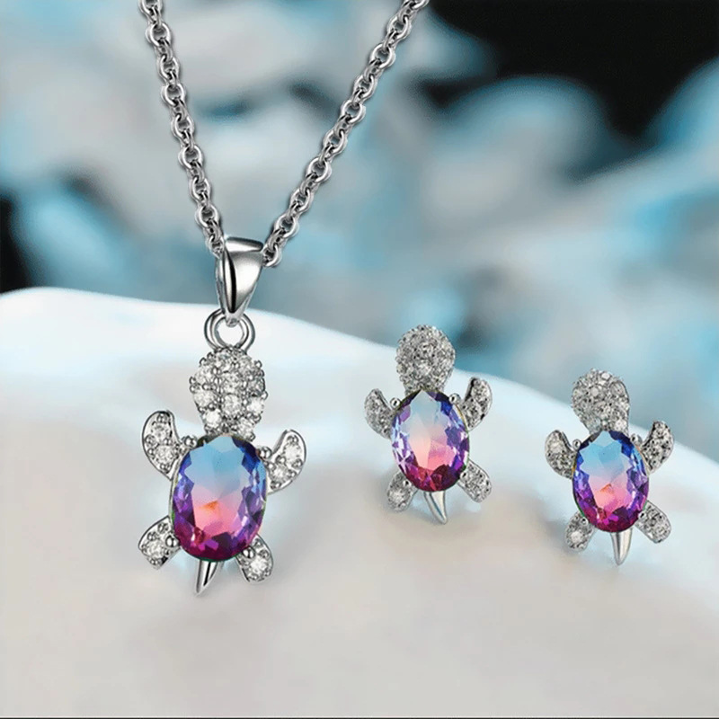 Turtle Earrings And Necklace Set For Women, Niche Design Style