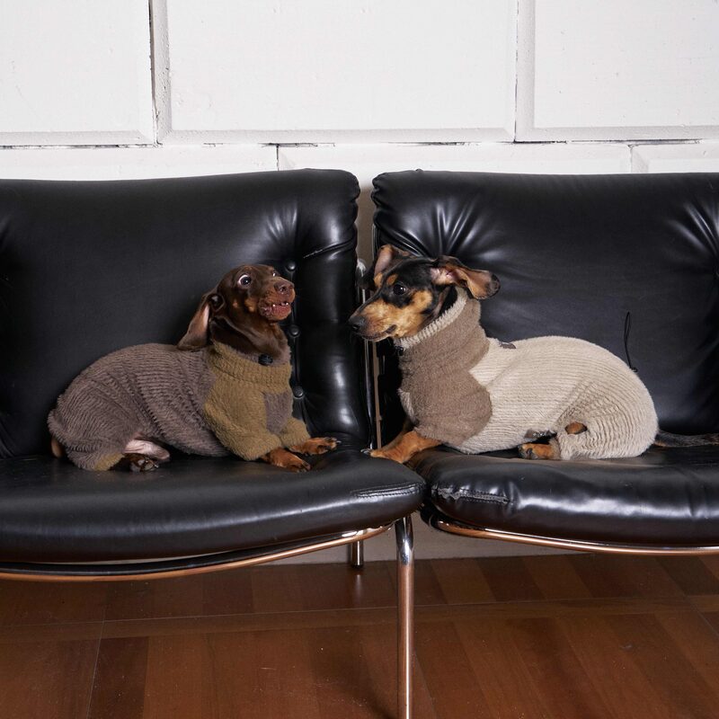 Faux Mink-fleece Retractable Knitted Pet Winter Warmer