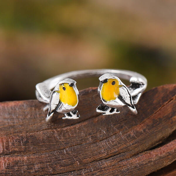 Bohemian Cute Dripping-Oil Bird Open Ring