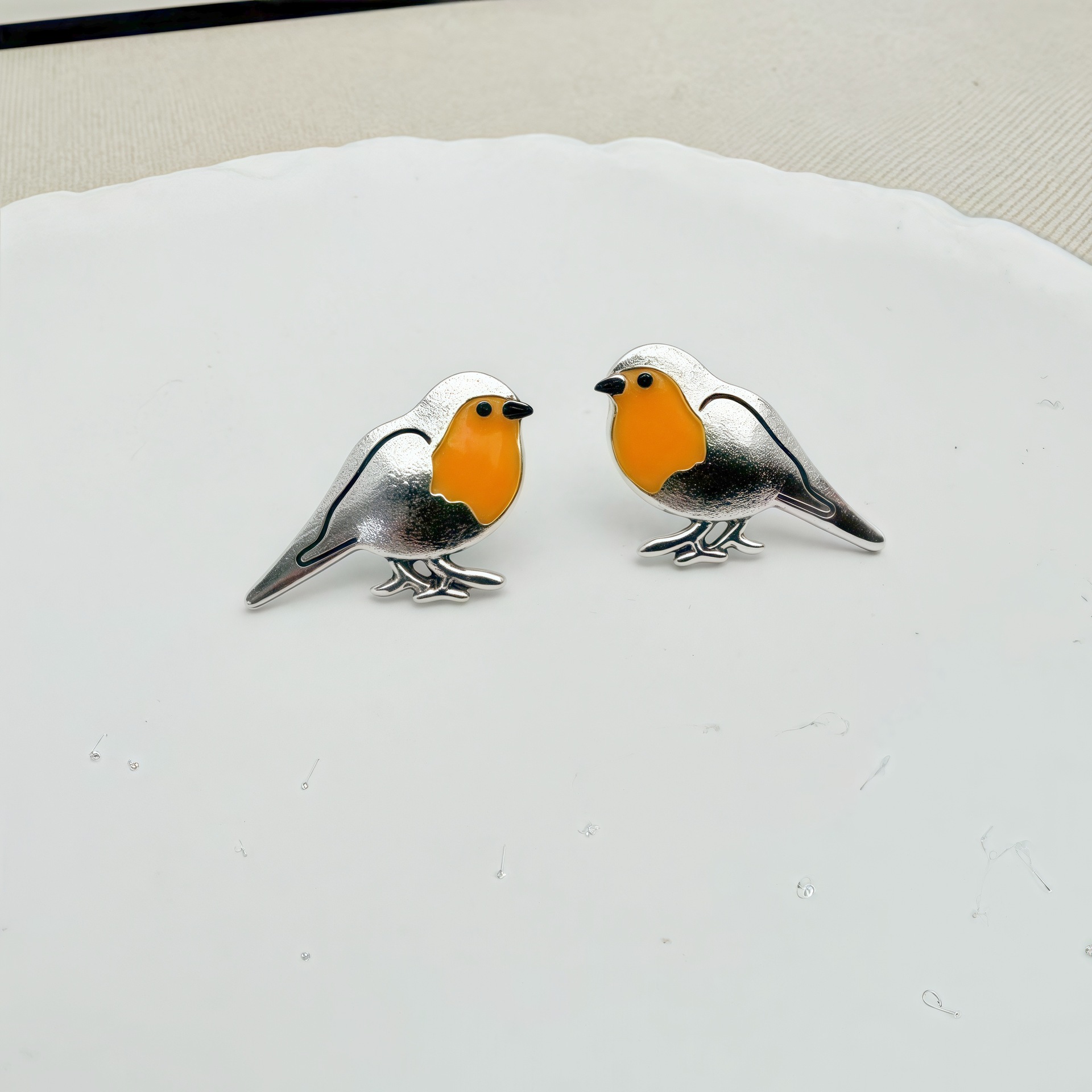 Retro Oil-drop Bird Stud Earrings, Women's Fashion