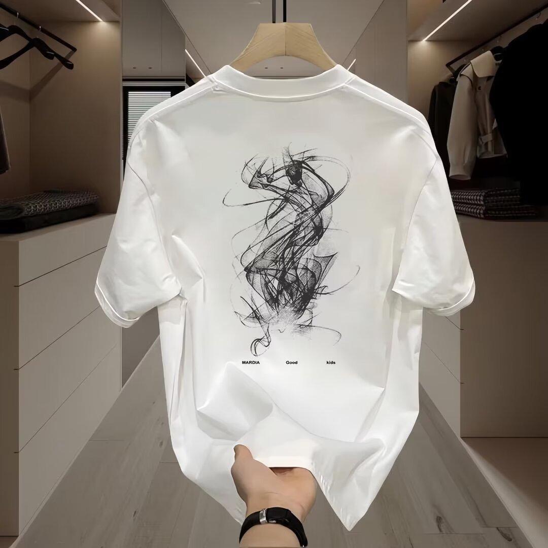 American-style Cool And Casual Heavyweight Pure Cotton Short-sleeve T-shirt