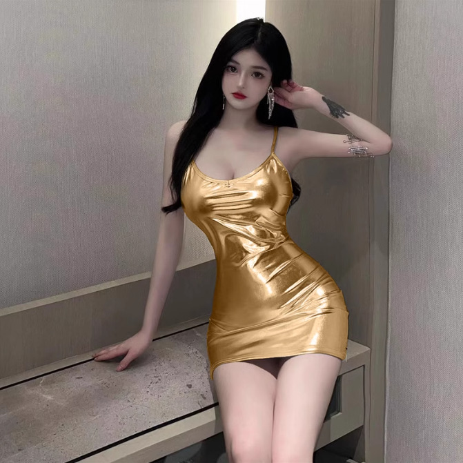 Low-cut Tight Spaghetti-strap Dress For Women