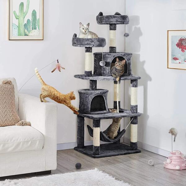 Vertical Cat Tree With Integrated Cat Bed