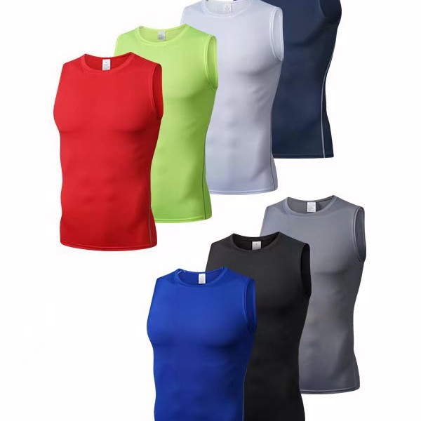 Sports Breathable High-Elastic Vest Tank Top For Basketball Running Training Sweat-Wicking Fitness A