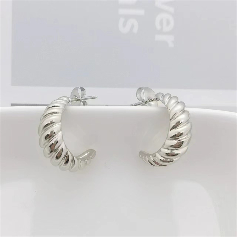 Fashionable Short Sheep-Horn Stud Earrings For Women