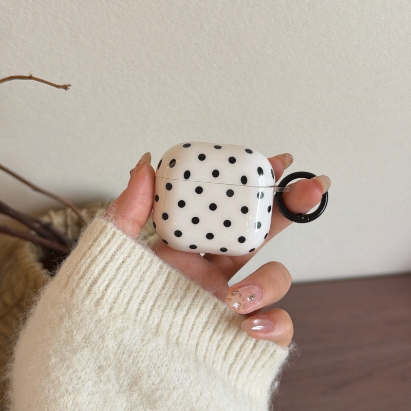 Simple Black And White Polka-Dot Protective Case For AirPods Pro 2nd Generation