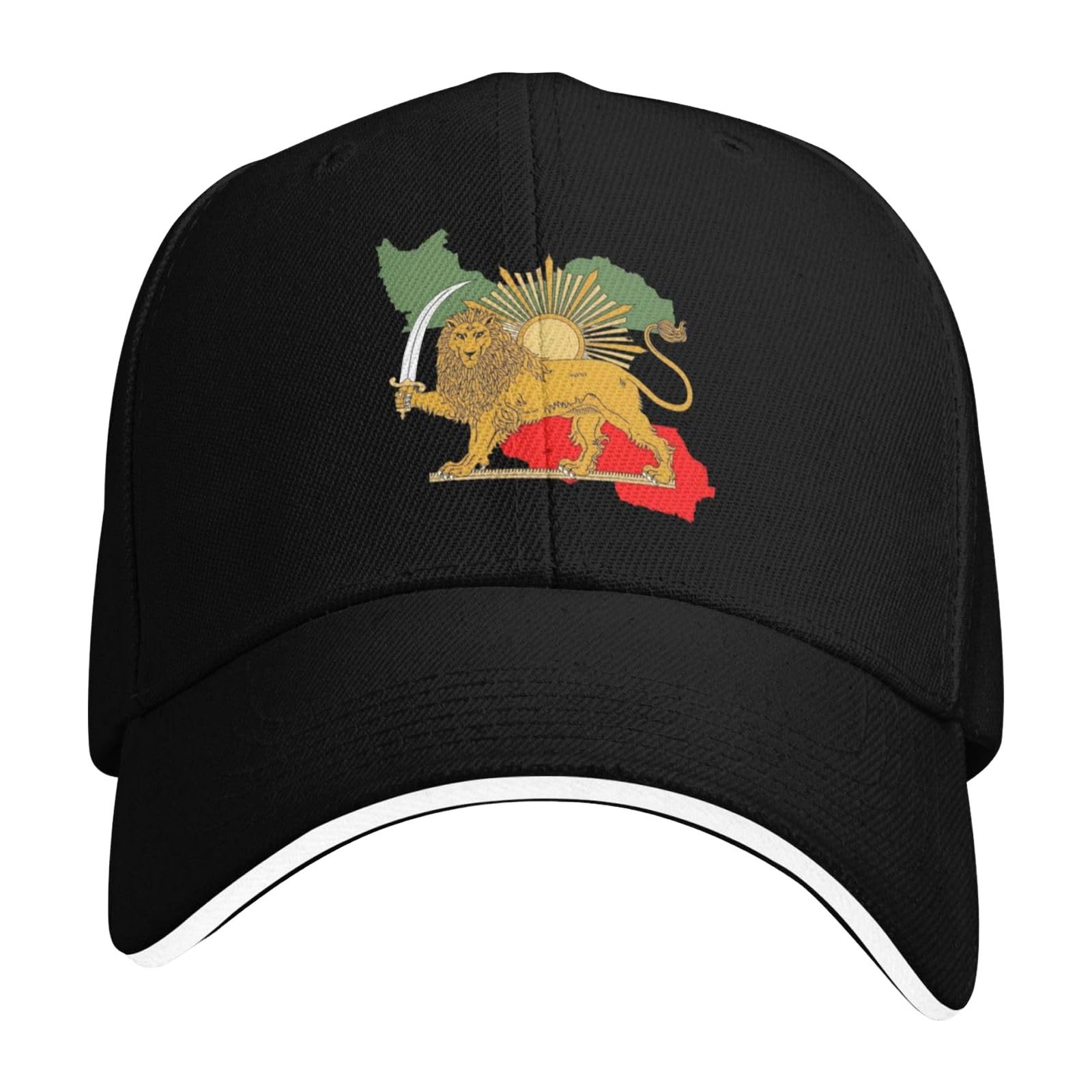 Washed Cotton Printed Hat Distressed