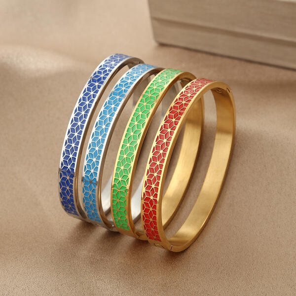 18K Vacuum-Plated Vintage Personalized Oil-Drip Titanium Steel Bracelet For Women
