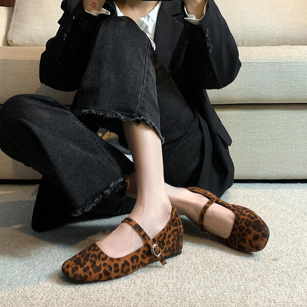 French-style Square-toe Mary Jane Shoes With A Hidden Heel